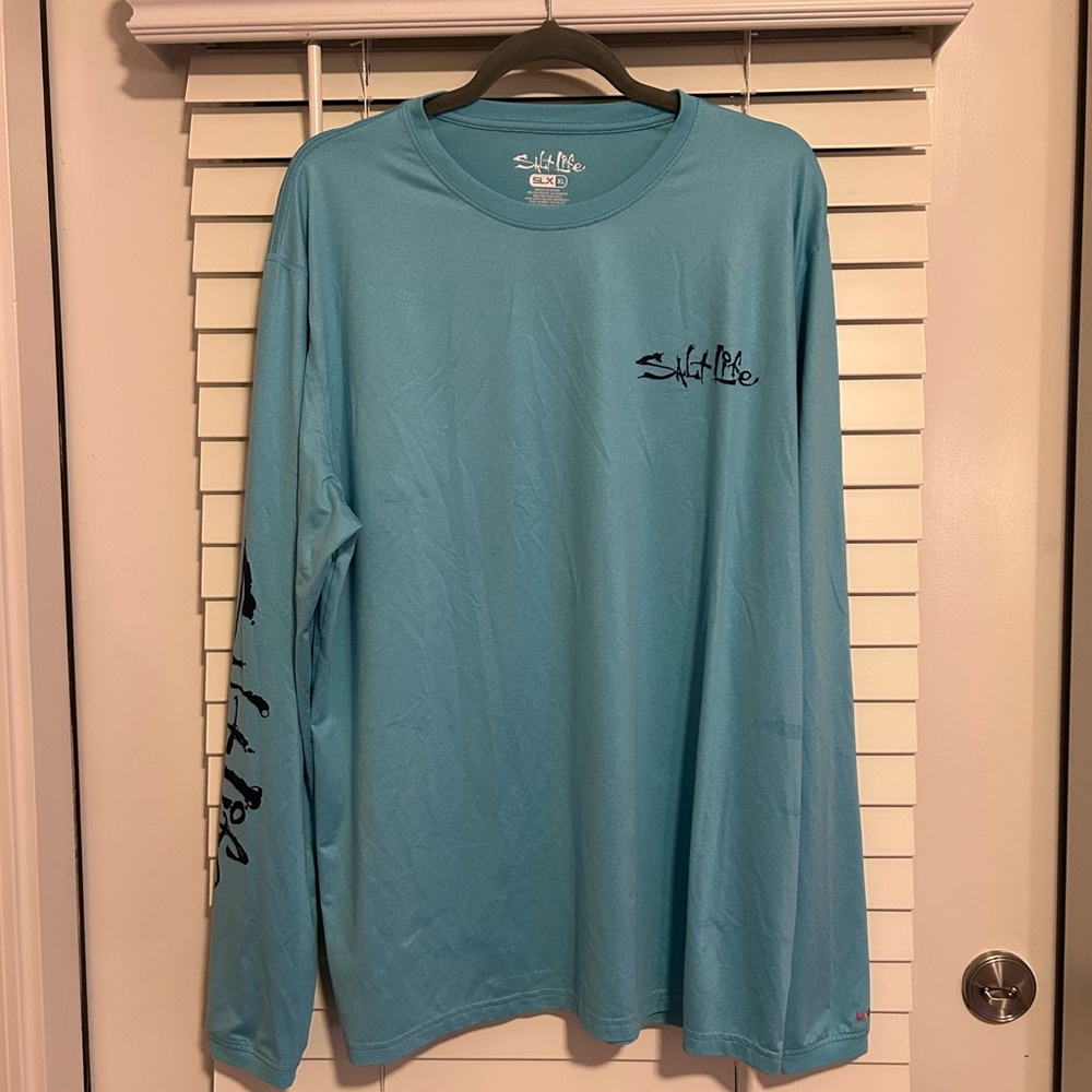 Salt Life Men's Aqua Long Sleeve Tee, size XL